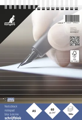 Produktbild von kangaro Spiral-Notizblock DIN A5 liniert 100 Blatt