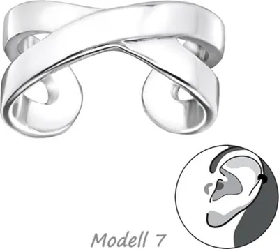 Produktbild von Ohrklemme Silber 925: Ear Cuff Ohrring ohne Loch / Ohrmanschette Modell 7