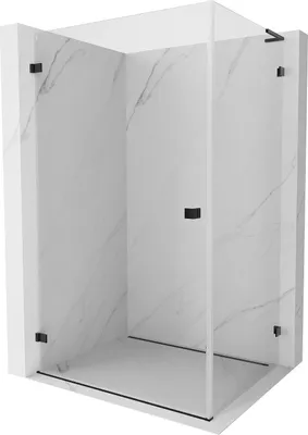 Produktbild von Mexen Lunar-B L Duschkabine links öffnend 95 x 90 cm, transparent, schwarz - 832L-095-090-70-00-L