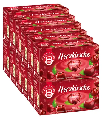 Zdjęcie produktu dla Teapot Heart Cherry Flavour Tea Romantyczna herbata owocowa 45g 12 pack