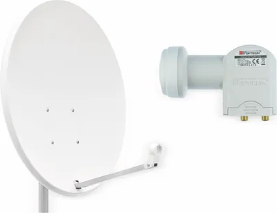 Produktbild von RED OPTICUM Set SAT-Antenne QA60 lichtgrau, mit Twin-LNB