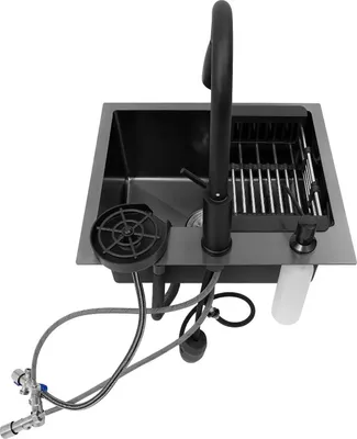 Immagine prodotto di Lavello da cucina - Vasca singola - Acciaio inox - Con rubinetto - 1 foro - Da incasso