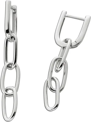Produktbild von Creolen Ohrringe Paperclip Design Silber 925 rhodiniert