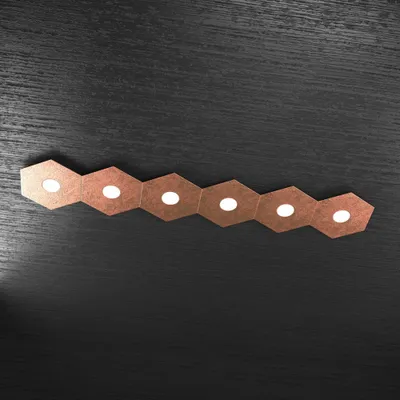 Immagine prodotto di Plafoniera Moderna Hexagon Metallo Foglia Rame 6 Luci Led 12X6W