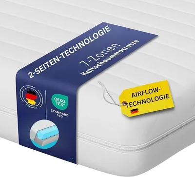 Produktbild von '- Orthopädische 7-Zonen Matratze 80x200 cm – Wendematratze H3/H2, 25 cm Höhe, Blue Gel-Memory Foam, atmungsaktiv & ergonomisch,für Rückenschmerzen