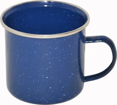 Produktbild von Tasse Emaille mit Edelstahlrand blau
