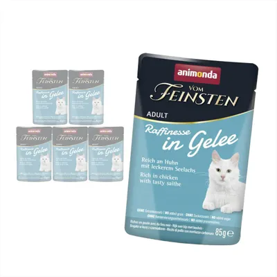 Produktbild von Animonda Vom Feinsten 6x85g Nassfutter für Katzen Huhn mit Schellfisch in Gelee