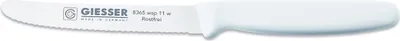 Produktbild von Giesser Messer Brötchenmesser Tomatenmesser Küchenmesser 3mm Wellenschliff Klinge 11cm - weiß