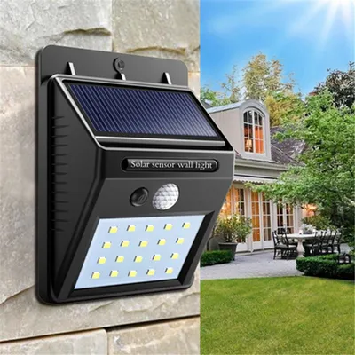 Obrázek produktu pro Solární napájení LED pohybové senzory Nástěnná svítidla 20LED Venkovní zahradní cesta Zahradní bezpečnostní lampa - po odchodu se vypne