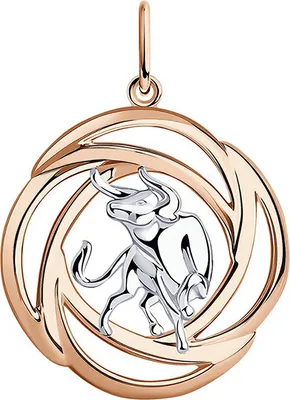 Produktbild von Diamant Sternzeichen-Anhänger Stier aus vergoldetem 925 Silber, Sterlingsilber Anhänger Zodiac
