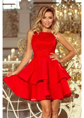Produktbild von Kleid NUMOCO LAURA 205-1 ROT Größe: XL