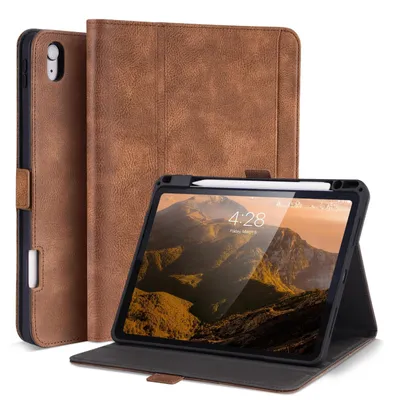 Produktbild von Handgefertigte iPad Air Hülle aus Kunstleder mit Stifthalter