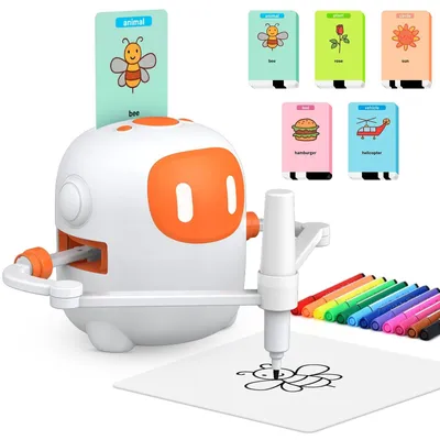 Produktbild von Solidchoice – Zeichenroboter für Kinder, mit 100 Karten und 12 Stiften