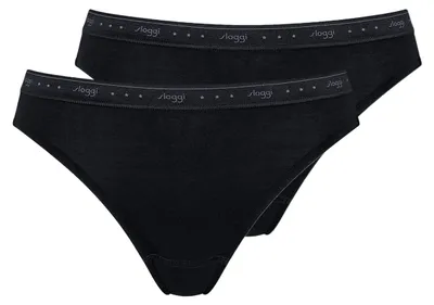 Productafbeelding van sloggi Dames Tai-slip, blauw, model 247 100, 2-pack, zwart - maat 38