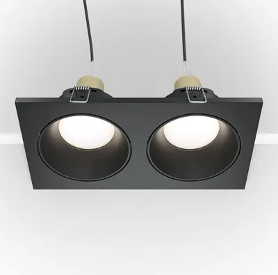 Produktbild von Maytoni Zoom Downlight, Einbauleuchte 2x GU10 Schwarz IP65