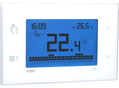 Digitale Thermostat, Touchscreen, Wochenprogramm, 230 V, weiß