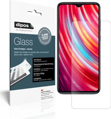 Produktbild von 1x Schutzfolie für Xiaomi Redmi Note 8 matt - Anti-Shock 9H Folie dipos Glass Kunststoffglas