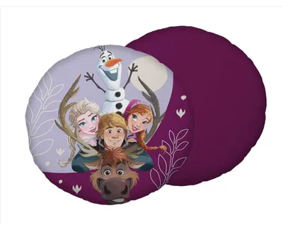 Image de Disney - Coussin rond décoratif "La Reine des Neiges : Famille" - Multicolore - D 40 cm