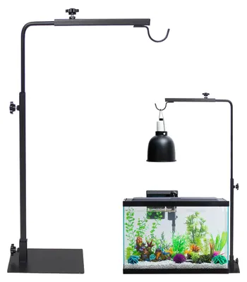 Reptilienlampenständer, verstellbar, für Terrarien, schwarz
