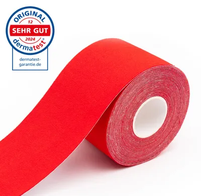 Productafbeelding van axion® Kinesiologie-tape 5 cm x 5 m - Waterdichte tape in rood, Physiotape, Kinesiologie-Tape