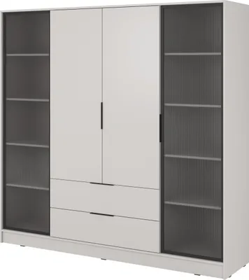 Produktbild von Masseno Drehtürenschrank CATERINA 206 cm Kleiderschrank Schlafzimmer Schrank 4-türig Kaschmir