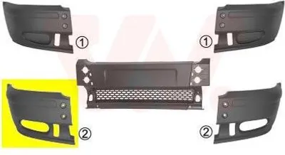 Immagine prodotto di VAN WEZEL Paraurti nero anteriore destro (1898566) per FORD Transit |