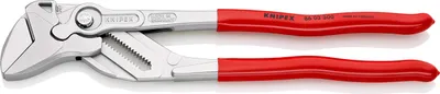 Produktbild von KNIPEX 86 03 300 Zangenschlüssel Zange und Schraubenschlüssel in einem Werkzeug mit Kunststoff überzogen verchromt 300 mm