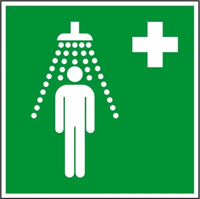 Produktbild von Dreifke® Schild I Rettungszeichen Notdusche, Kunststoff, 200x200mm, ASR A1.3,...