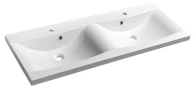 Produktbild von LUCIOLA Gussmarmor-Doppelwaschtisch 120x48cm, weiß