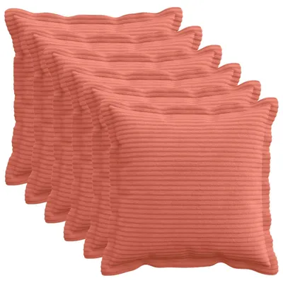 Zdjęcie produktu dla Pokrowce na poduszki vidaXL, 6 sztuk, kolekcja HOUTEN, kolor czerwono-pomarańczowy, 50 x 50 cm, materiał: cord