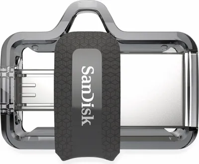 Produktbild von SanDisk 173386, 128 GB, USB Type-A / Micro-USB, 150 MB/s, Dia, 5,2 g, Schwarz, Transparent