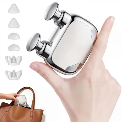 Produktbild von Mini Massagepistole, kabelloses Muskelmassagegerät mit Doppelkopf, Tiefengewebsmassage für Sport, Nacken und Rücken, wiederaufladbar mit 3 Stufen
