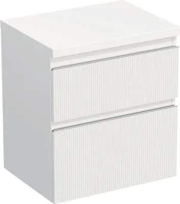 Produktbild von Jungborn Waschtischunterschrank TRENTA BxHxT 56,7 x 64,6 x 44,5 cm Frontfarbe weiß matt TRE DESK 60 2Z S A8916