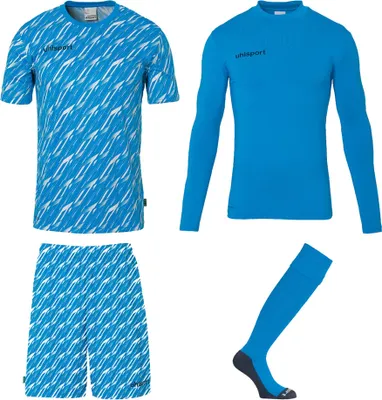 Produktbild von Uhlsport Progressive Torwart Set cyan/weiß 152