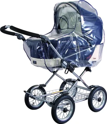 Produktbild von sunnybaby 10020 - Universal Regenverdeck, Regenschutz für EXTRA GROSSE Kinderwagen, Babywanne, Soft-Tragetasche | Kontaktfenster für optimale Luftzirkulation | glasklar | Qualität:  GERMANY