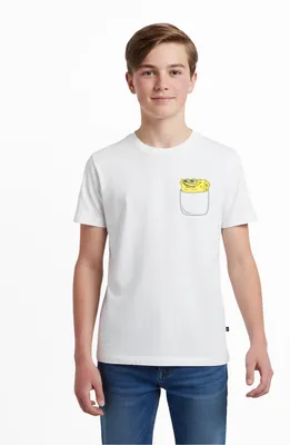 Produktbild von Spreadshirt SpongeBob Schwammkopf Brustmotiv Fanartikel Teenager Premium T-Shirt, 146/152 (10 Jahre), Weiß