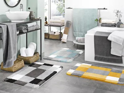 Produktbild von Kleine Wolke Badteppich EDGE LBH 90x60x2 cm silber Badematte