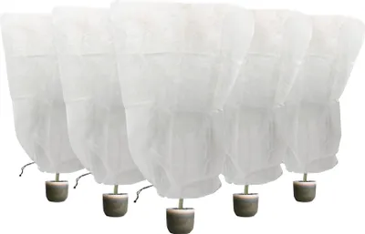 Produktbild von Pflanzenvlies-Frostschutzhüllen mit Kordelzug – 120 cm x 180 cm – 5 Stück