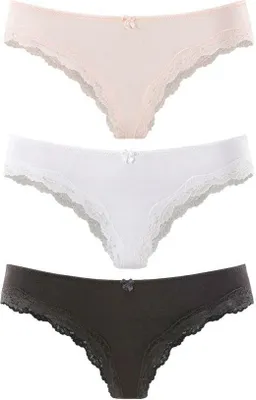 Produktbild von LASCANA Brasilslip rosa, weiß, schwarz Größe 32/34