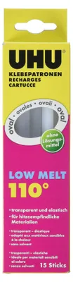 Produktbild von UHU Heißklebepatronen Low Melt 200g Klebepatronen heißklebend Basteln