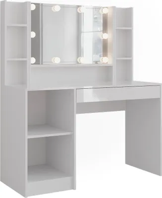 Produktbild von Vicco Schminktisch Sherry, 119.8 cm 4 Teile, Weiß/Weiß Hochglanz