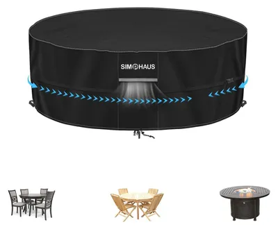 Productafbeelding van Beschermhoes voor ronde tuintafel, diameter 130x71 cm, 420D Oxford, waterdicht, winddicht, UV-bestendig