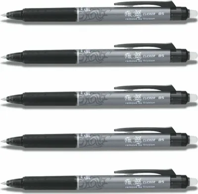 Produktbild von Pilot Frixion Clicker 0.5 Tintenroller schwarz - 5er-Set