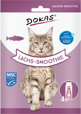 Image de Dokas 30mlx8 Smoothie au saumon pour chats