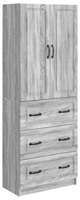 Immagine prodotto di vidaXL Set di 2 armadi, 66 x 34,5 x 87 cm, materiale in legno, colore Sonoma grigio