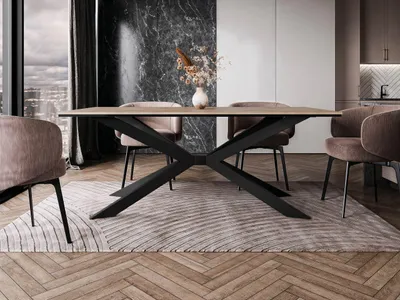Obrázok produktu pre Dizajnový jedálenský stôl 190x90 LYNNWOOD - dub wotan / čierny