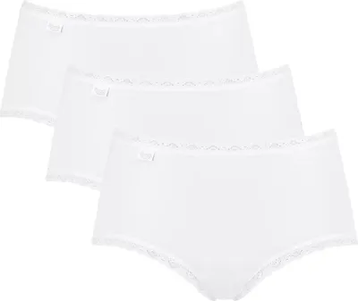 Produktbild von sloggi Damen Midislip 3-Pack 24/7 Baumwolle Lace - WHITE - Größe 42