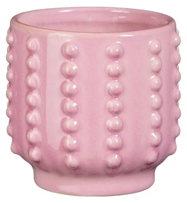 Produktbild von Mica Decorations Blumentopf - boaz - geriffelt - rosa - 13 x 14 cm