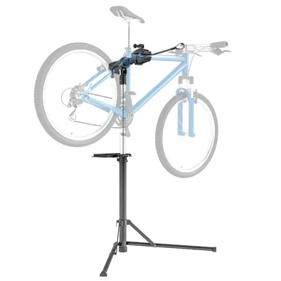 Zdjęcie produktu dla Stojak do naprawy rowerów HOMCOM do rowerów o wadze do 40 kg, składany, z regulacją wysokości i obrotem o 360°, do rowerów szosowych, górskich i elektrycznych