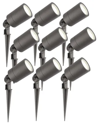 Image de Ledvion Lot de 9 LED Extérieur Spot IP65 3W 4000K GU10 dimmable piquet